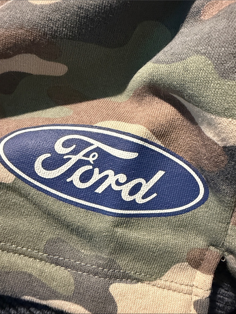 Ford Women's Camo Athletic Shorts in Green, Brown, Tan - Picture 3 of 6